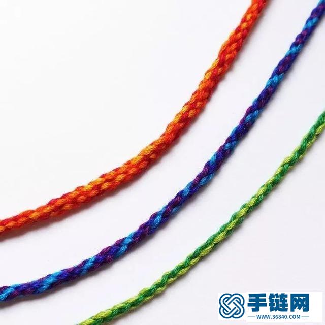 圆形4股绳的编法图解,6股8股编编绳手链教程 圆形4股绳的编法图解,6股8股编编绳手链教程