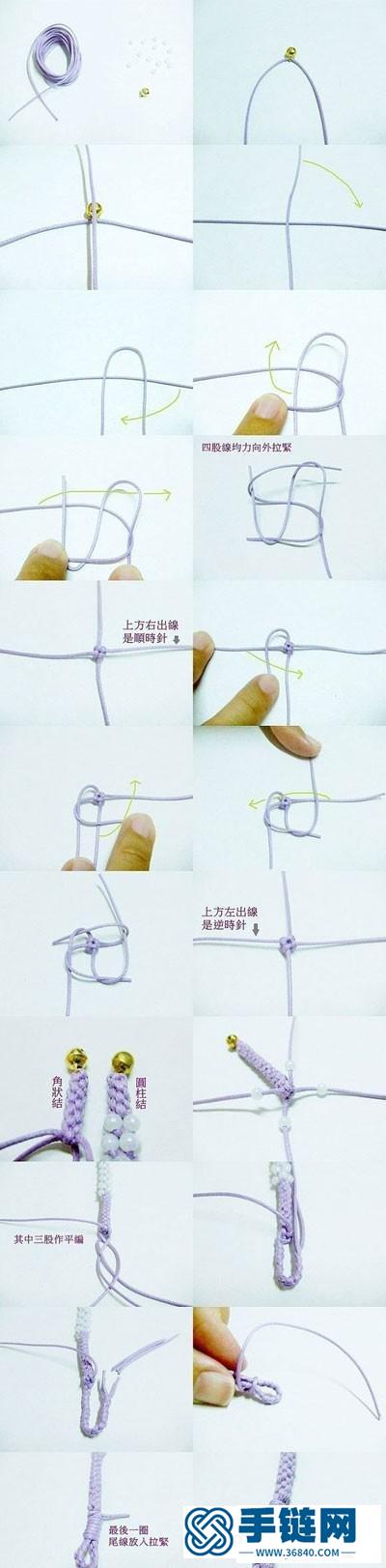 清新手链的编法图解，教你编织简单玉米结串珠手绳方法