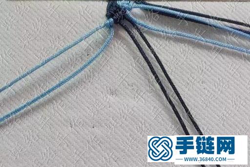 72玉线手链编织教程，蓝色魅影手链做法可调节大小