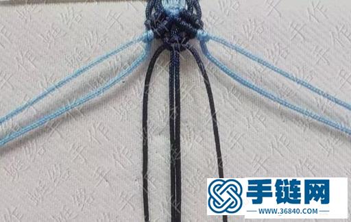 72玉线手链编织教程，蓝色魅影手链做法可调节大小