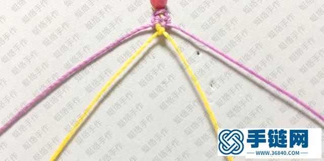 0.65蜡线双色手链编织教程,教你用两色绳子编手链