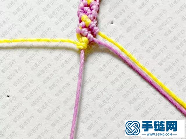 0.65蜡线双色手链编织教程,教你用两色绳子编手链