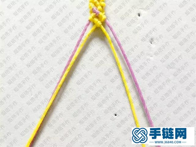 0.65蜡线双色手链编织教程,教你用两色绳子编手链