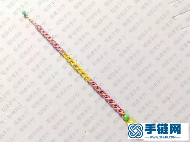 0.65蜡线双色手链编织教程,教你用两色绳子编手链