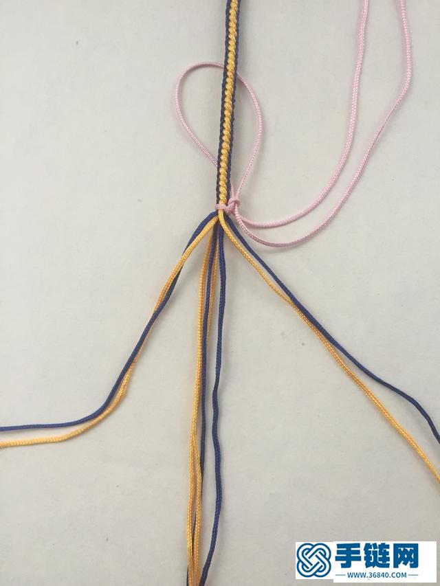 四面八股绳的编法图解，八股绳手链编织教程