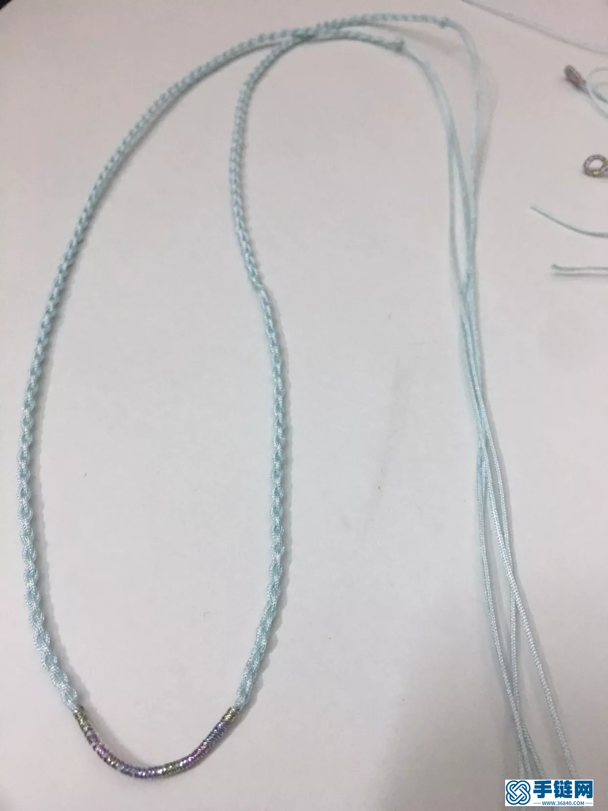 海蓝宝编织样式，简单好看的项链绳做法