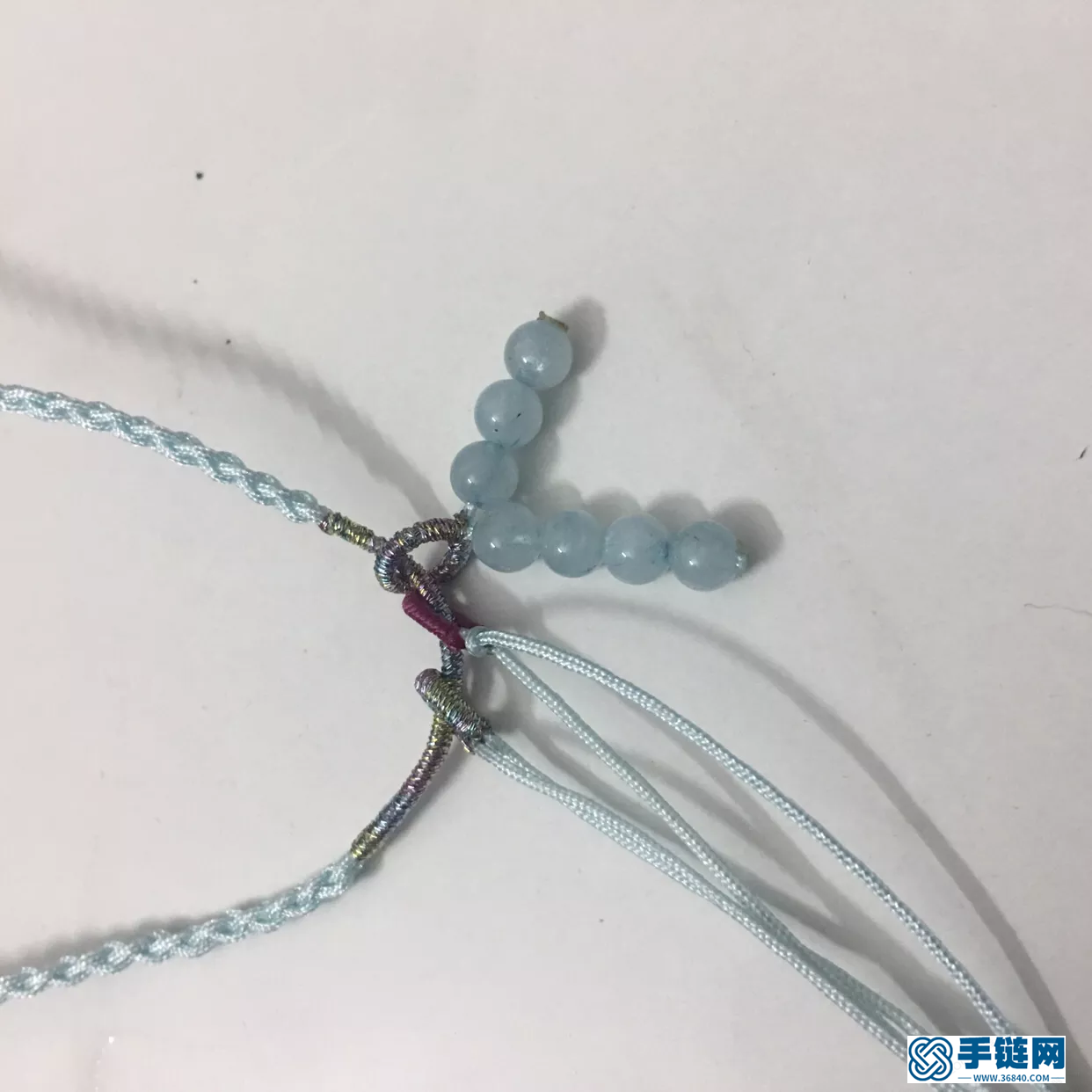 海蓝宝编织样式，简单好看的项链绳做法