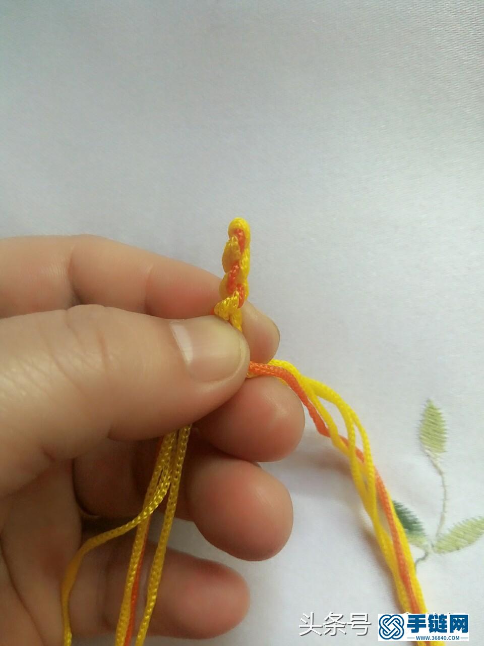 三生红绳手链编法，简单四股编组合