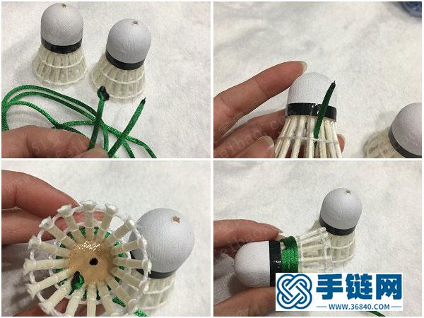 羽毛球吊坠教程图解，教你旧羽球做小饰品