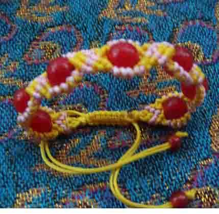 手工编织红玛瑙手链