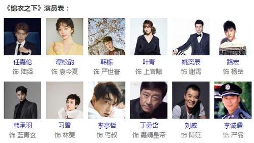 锦衣之下演员表，锦衣之下演员表_全部演员角色介绍,本文共（2440字）