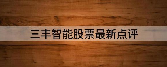 三丰智能股票最新点评(三丰智控股票)