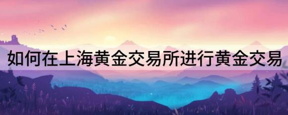 如何在上海黄金交易所进行黄金交易(上海黄金交易所的交易方式)
