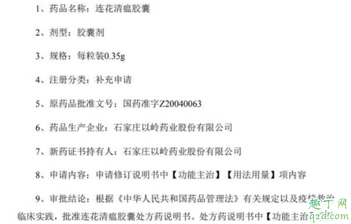 连花清瘟说明书新增新冠治疗获批什么意思(连花清瘟胶囊新冠病毒用量)