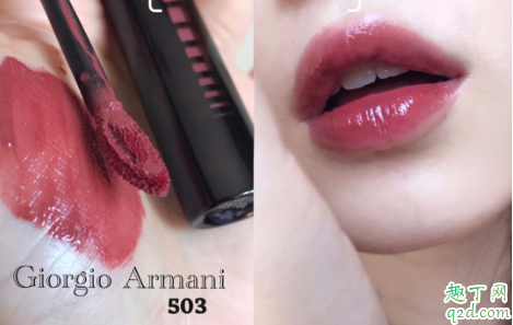 阿玛尼新品水光唇釉503什么颜色(阿玛尼水红色唇釉色号)
