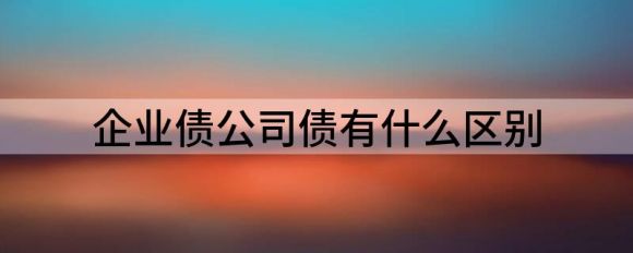 企业债公司债有什么区别(公司债和公司债务的区别)