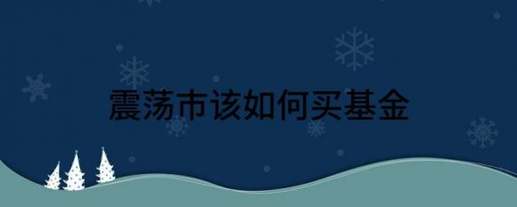 震荡市该如何买基金(最近基金震荡该不该买)