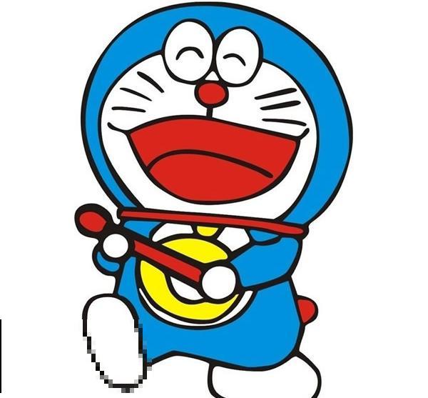 哆啦a梦简笔画涂色版教程，简单机器猫画法