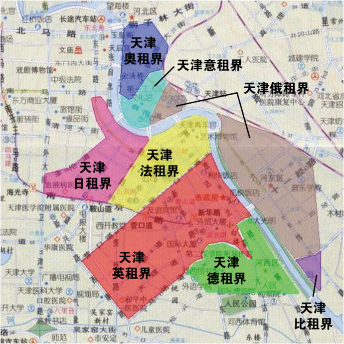 天津为什么有各国的租界？天津租界划分地图　本文共（664字）