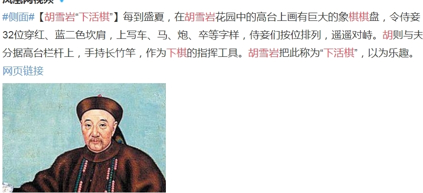 胡雪岩活象棋什么意思？活象棋是怎么下的　本文共（882字）