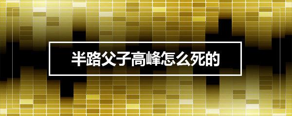 高峰资料(高峰资料 演员)